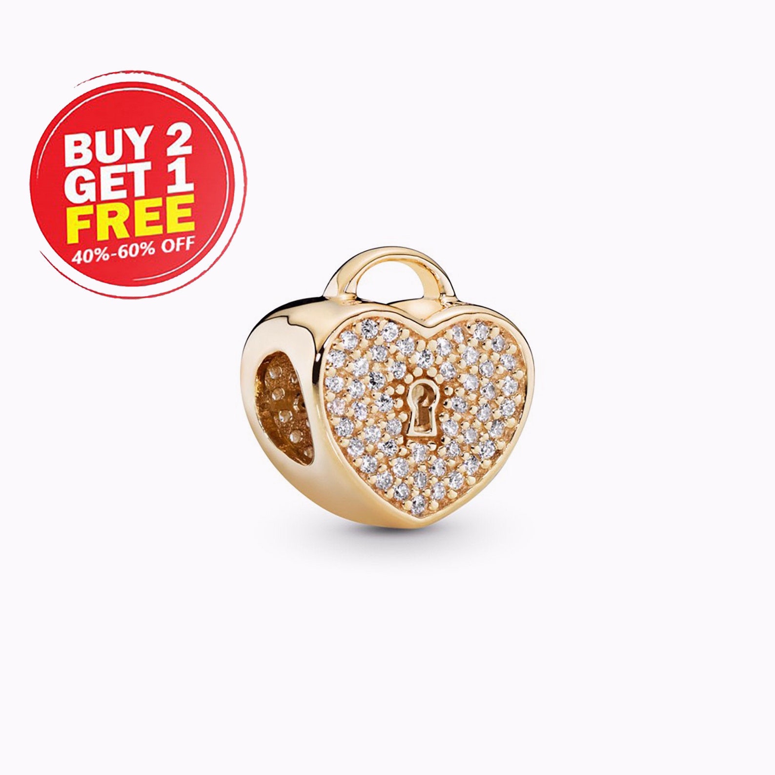 Charms for pandora charm braceletGold Heart Lock Etsy