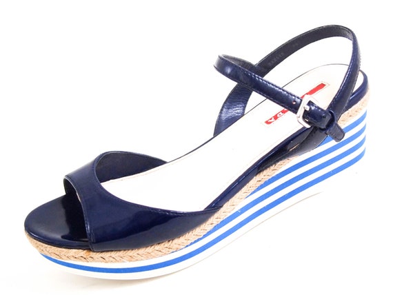 Prada Plateau Wedge Sandals