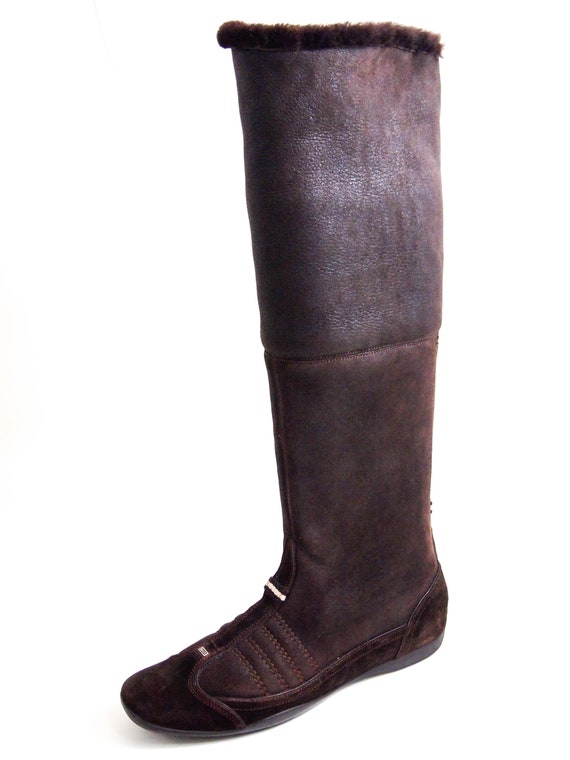 Bally Knee High Boots Shearling Lined