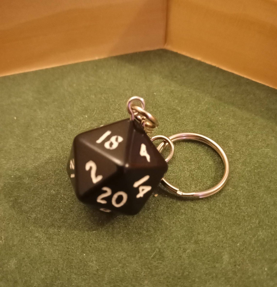 Dice keychain D20 in Black Etsy
