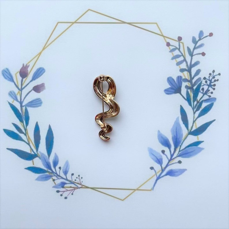 Black and white snake brooch pin broach mothers day gift