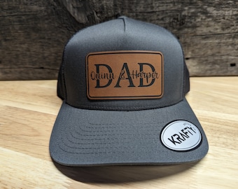 DAD patch hat with custom names, fathers day, dad gift, snapback trucker hat