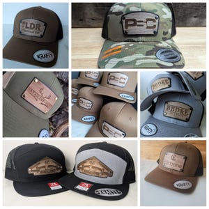 Design Your Own Custom Stacked Leather & Walnut Veneer Patch Hat