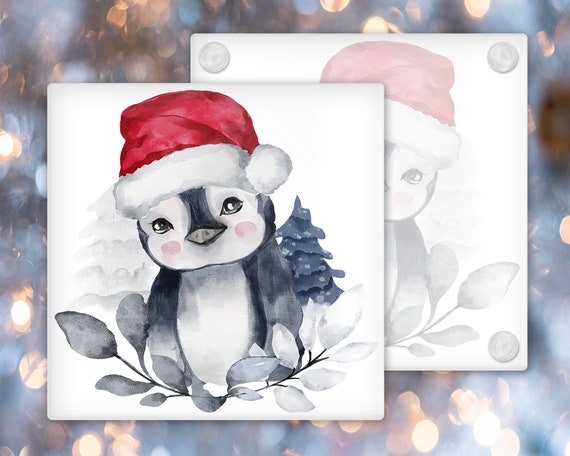 Glass cheap christmas coasters