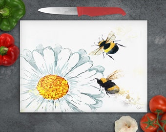Gift cutting board Wooden kitchen board Board with daisies Cutting board Daisies Family gifts Gift for home Home board Wooden board