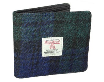 HARRIS TWEED Mull Gents Wallet in Black Watch Tartan, Woven in Scotland, Tartan, Outlander, Harris Tweed Wallet, Plaid Wallet