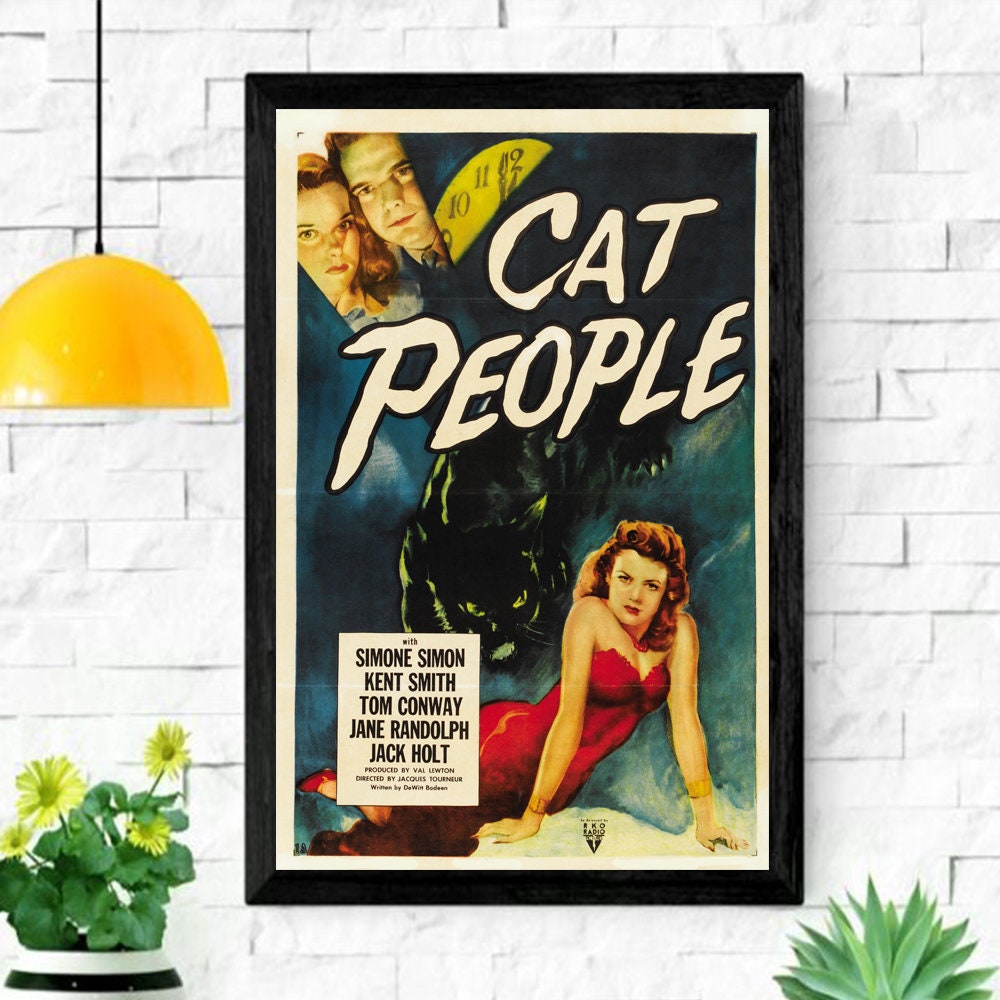 1942 CAT PEOPLE VINTAGE movie poster print Etsy