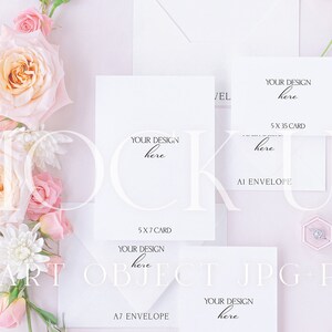 Rose Flat Lay Mockup | Romantic Card Display {Tenderness 8}