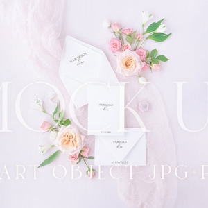 Luxury Flat Lay Mockup | Roses and Stationery Design {Tenderness 13}