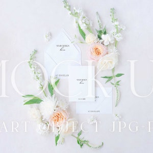 Soft Floral Mockup | Wedding Suite Flat Lay {Warmth 2}