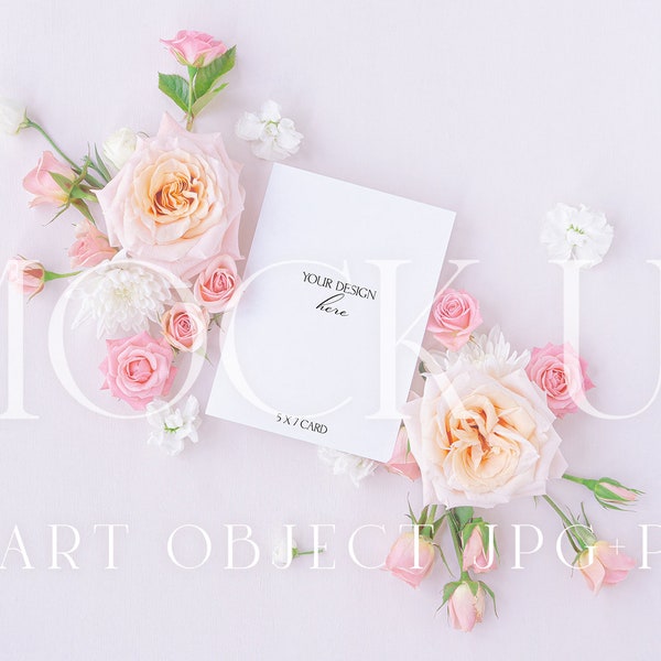 Invitation suite mockup, stationery flatlay, flat lay photography for stationers, Photoshop smart objects {Tenderness 3}