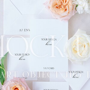 Romantic Flat Lay Mockup | Peach Floral Suite Design {Warmth 8}