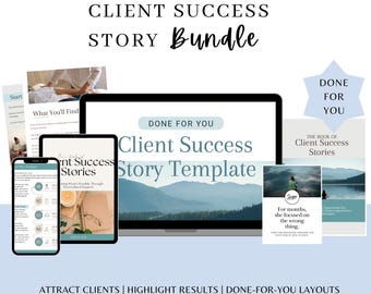 Pre-Written Client Success Story Booklet for Wellness Professionals - Canva Template | Digital Download