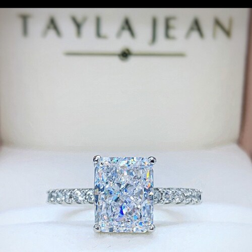 2.30 Carat Cushion Diamond Engagement Ring 14K White Gold Etsy