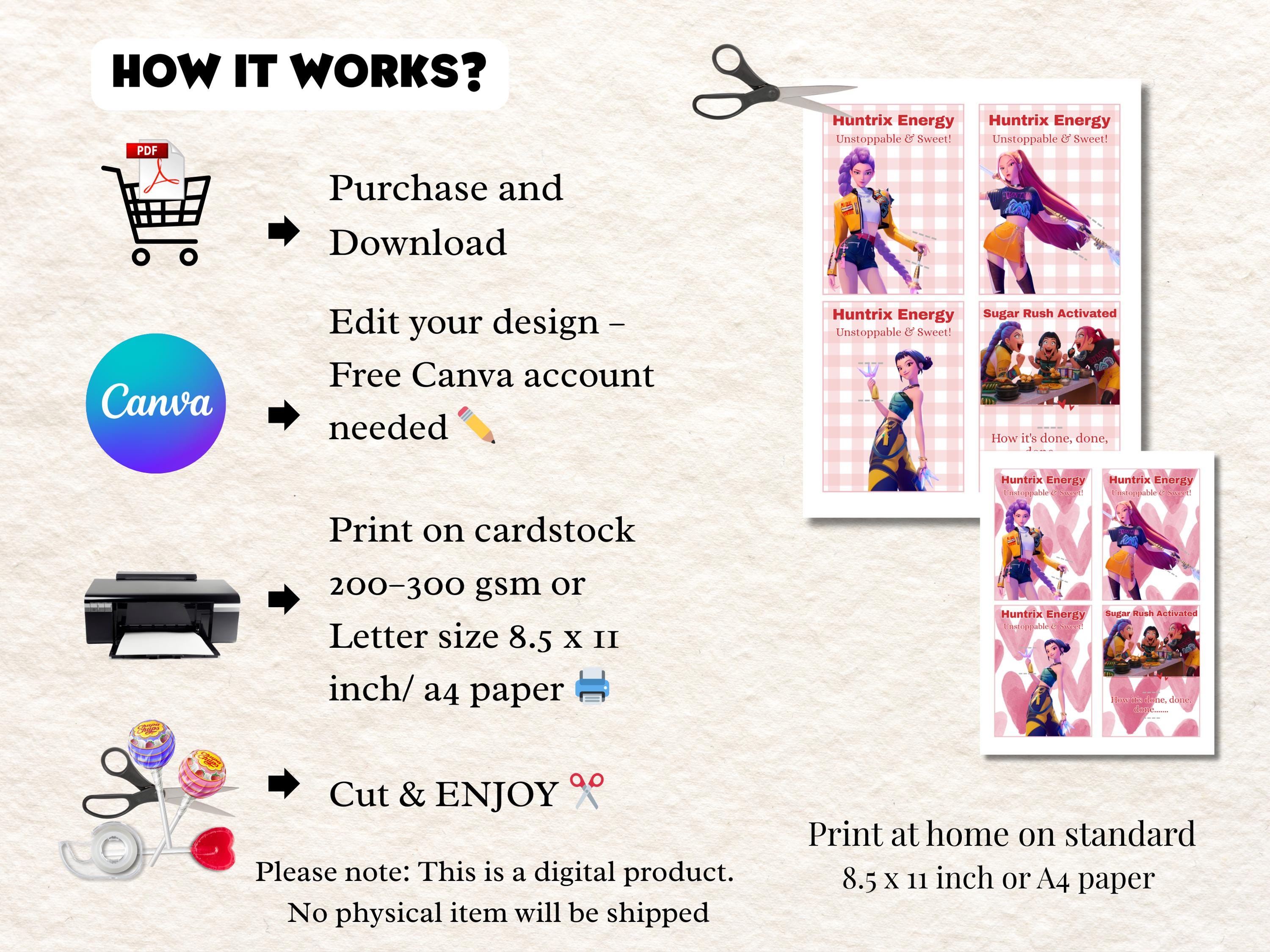 Editable Kpop Candy Gram Printable | Canva Template Treat Card | Kids ...