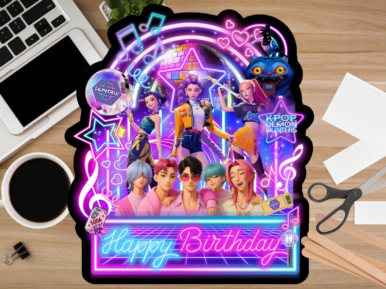 K-pop Anime Cake Topper • Printable Idol Birthday Party Decor Ready to ...