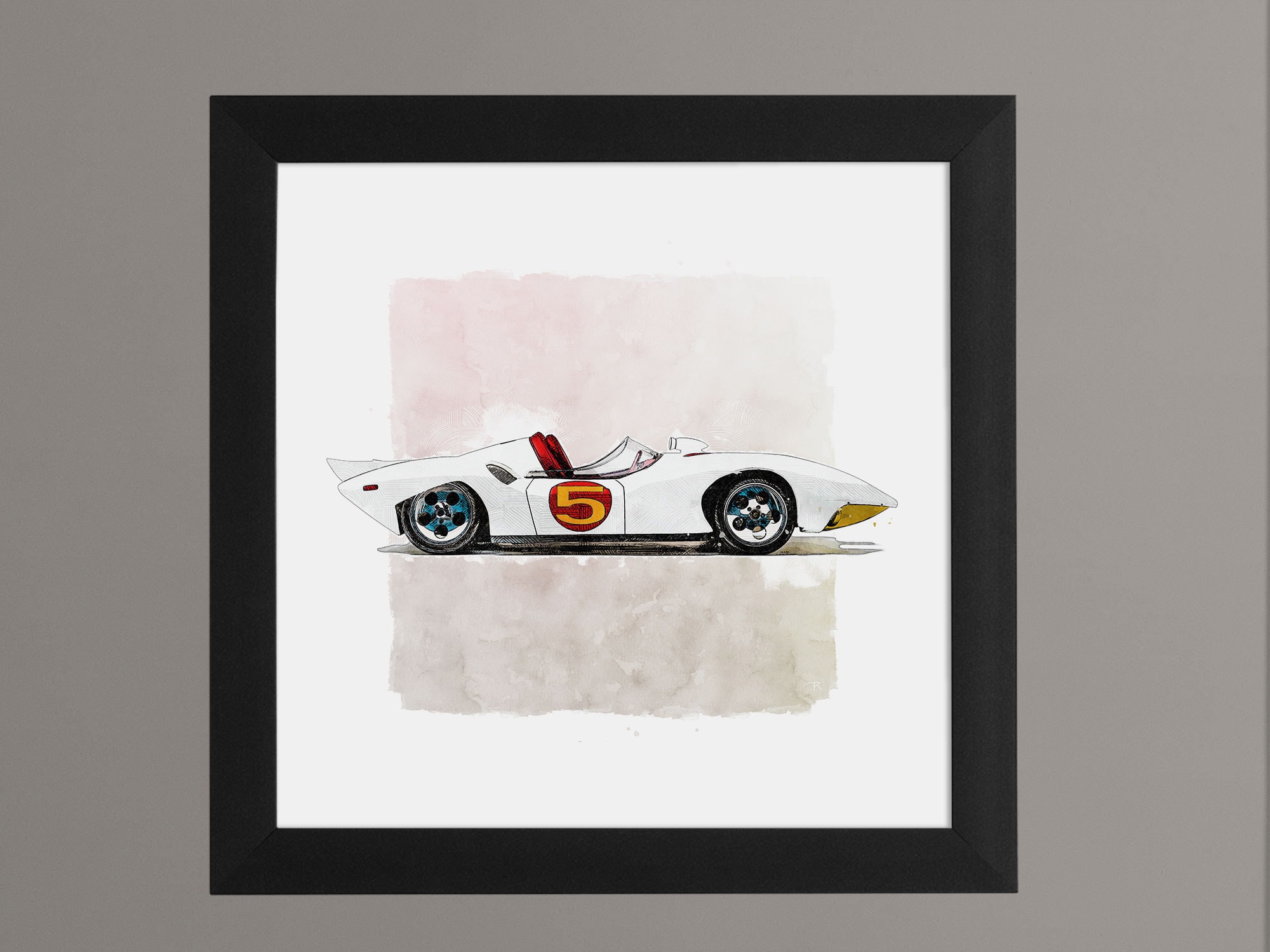 Buy Speed Racer Mach 5 Watercolor Art Print Online in India 