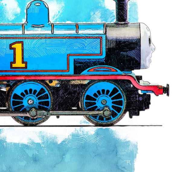 Thomas & Friends Tank Engine Framed Watercolor Print