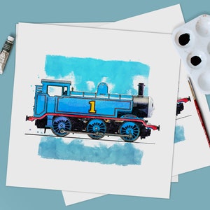 Thomas & Friends Tank Engine Watercolor Art Print