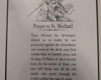 St. Michael. Artwork. Laser engraved 8x10 in