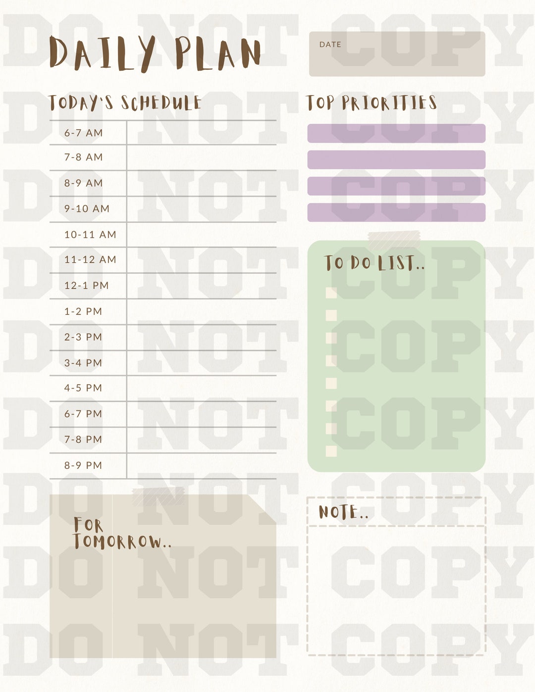 Daily Planner Journal Template - Etsy