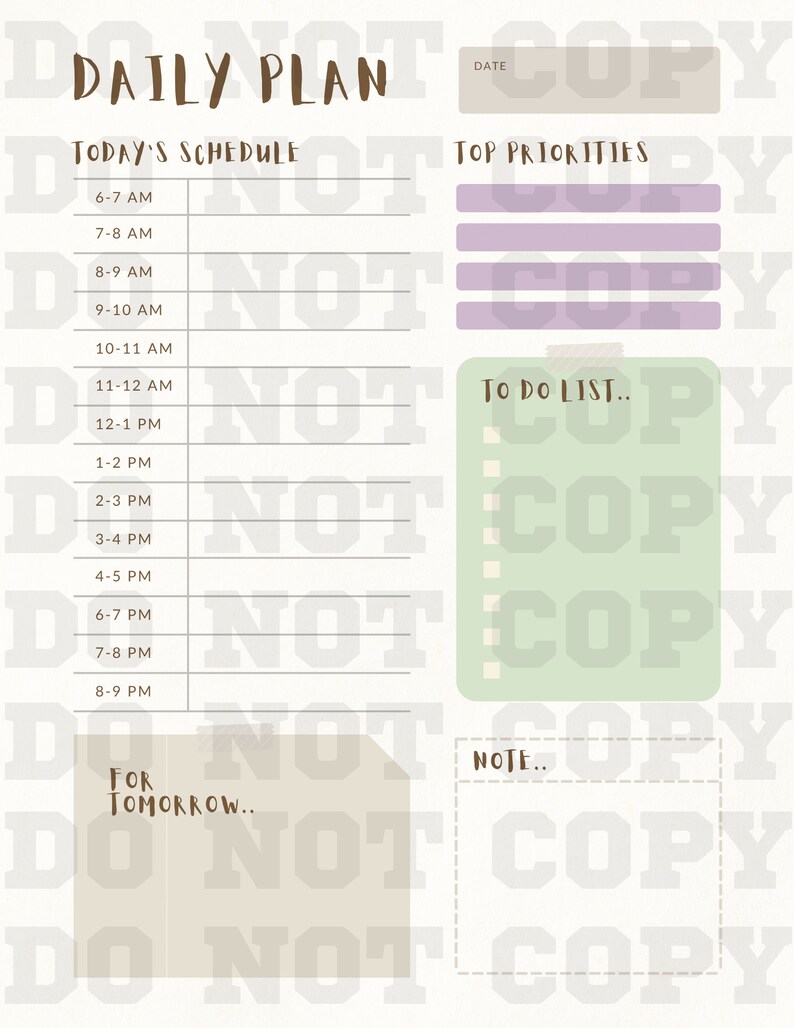 Daily Planner Journal Template - Etsy