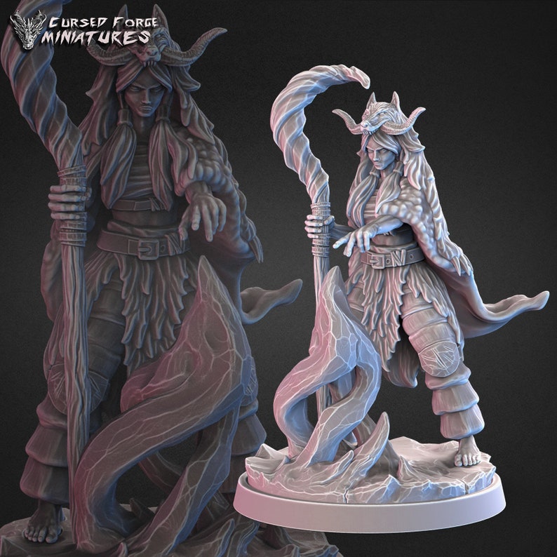 Arctic druid with staff 32mm