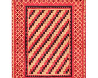 Danish Rya Rug, Antique Rug, Vintage Rug, Antique Rya Rug, Scandinavian Rug, Wool Rug, Shag Rug, Circa 1910s, Modern Design, 6.10 x 4.4 Ft.