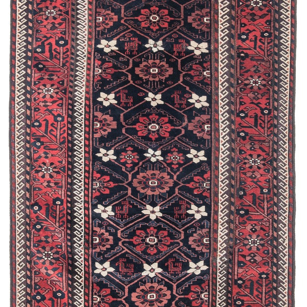 Antique Baloch Rug,  Hand Knotted Rug, Nomadic Rug, Tribal Rug, Traditional Rug, Home Décor Rug, Handmade Art Circa: 1950's