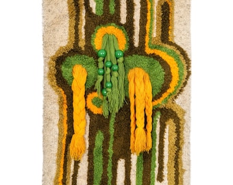 Vintage Rug, Scandinavian Rug, Rya Rug, Wool Rug, Shag Rug, Hand Knotted Rug, 4&#39;4&quot; X 2&#39;6&quot;