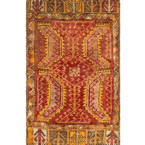 Antique Rug, Anatolian Rug, Yastik Rug, Wool Rug, Geometrical Rug, Turkish Rug, 2&#39;10&quot; X 1&#39;8&quot;