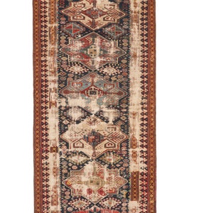 Antique runner, Distressed rug, Caucasian Rug, Fine Shirvan Runner Rug, Hallway rug,  Circa: 1900&#39;s, Nomadic Runner, Wool, 8.3 x 3.5 Ft.