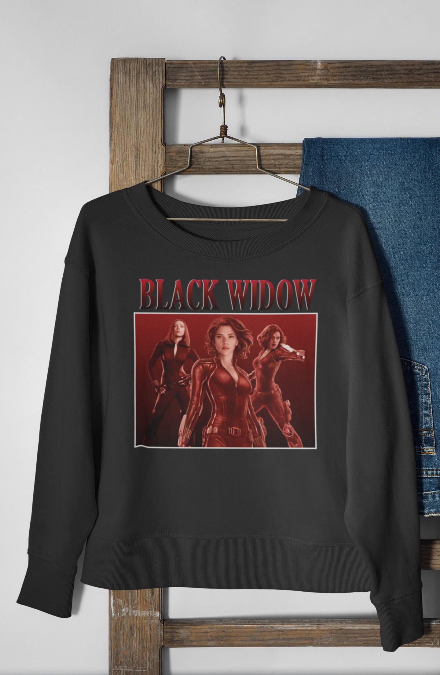 Black Widow Sweatshirt Natasha Romanoff Yelena Belova Scarlett Gift4fan