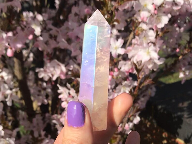 Rose Aura Quartz Point Pink Aura Quartz Tower Heart Chakra Etsy
