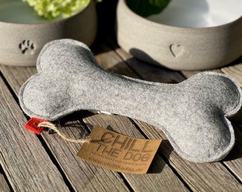 Hundeknochen "Knusperwolle" 100 Prozent Wolle, Hundespielzeug nachhaltig und waschbar in der Maschine.