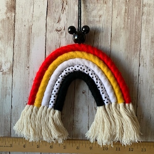 Mickey Mouse Macrame Rainbow Wall Hanging
