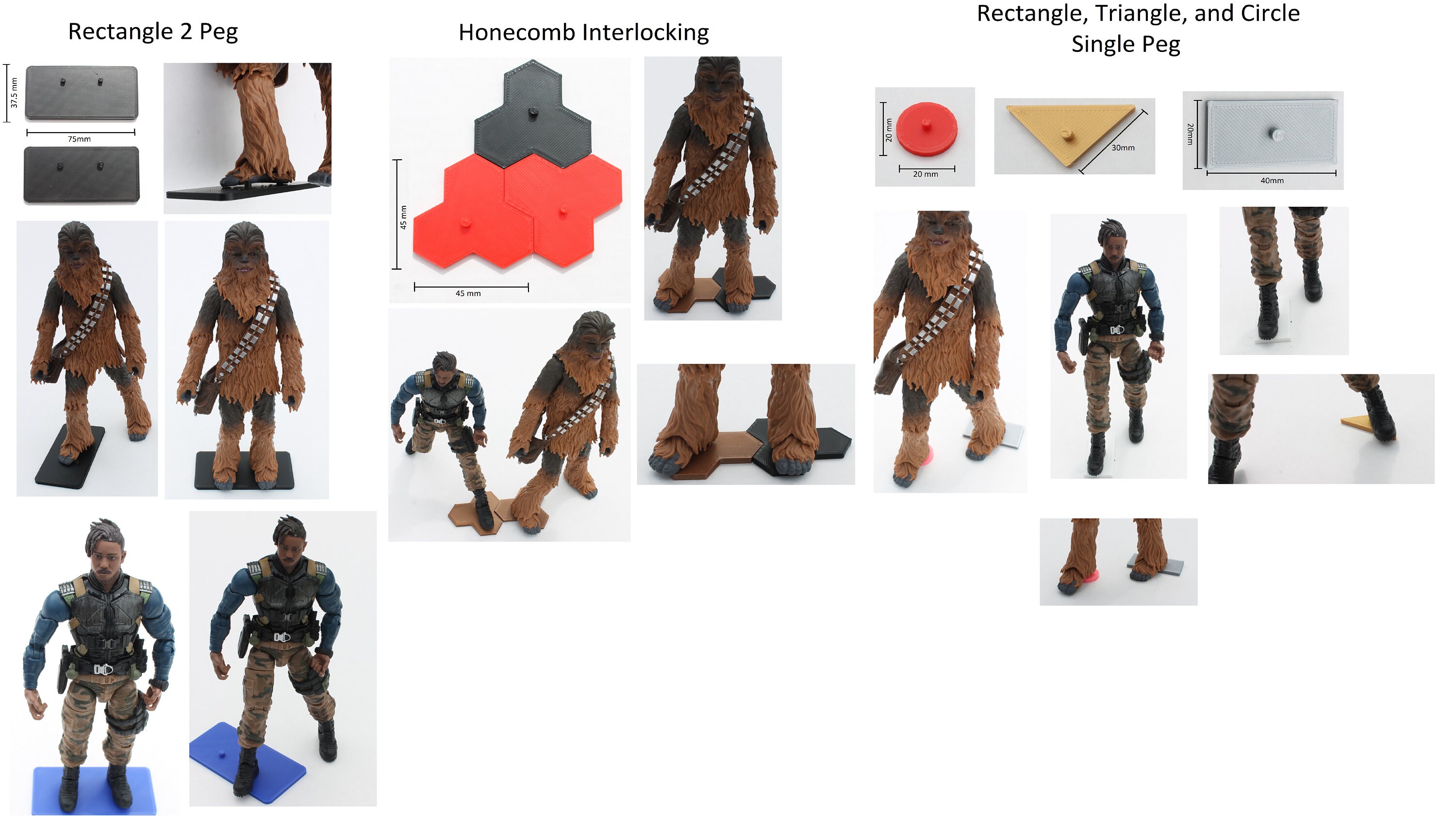 Action Figure Foot Peg Display Stands custom sizes custom Etsy