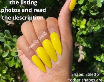 Yellow Press On Nails | Luxury Press On Nails | Fake Nails | Glue On Nails | XL Nails | Long Nails | Medium Nails | Short Nails | Press Ons