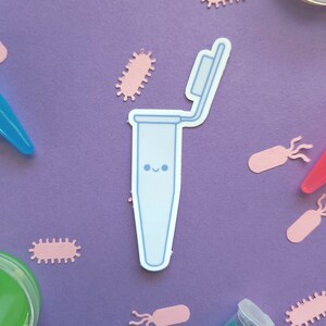 PCR tube Kawaii Stickers|Genetics,Science,MLT,MLS, Lab Tech,Stickers|Laboratory,Genetics,Science,Gifts|Genetics,Science Art