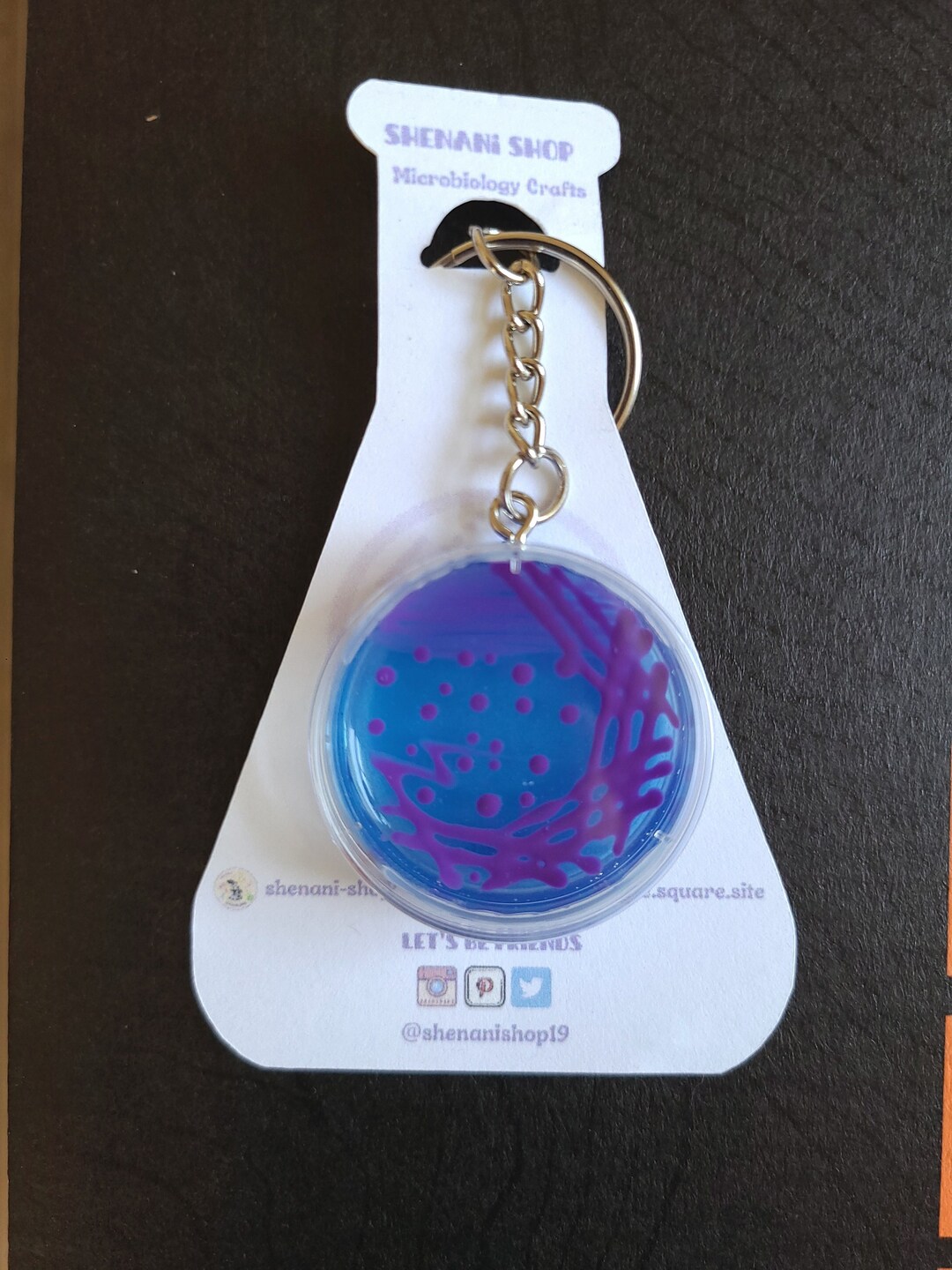 Serratia CLED Agar Petri Dish Keychain/badge Reelmlt,mls,lab Tech