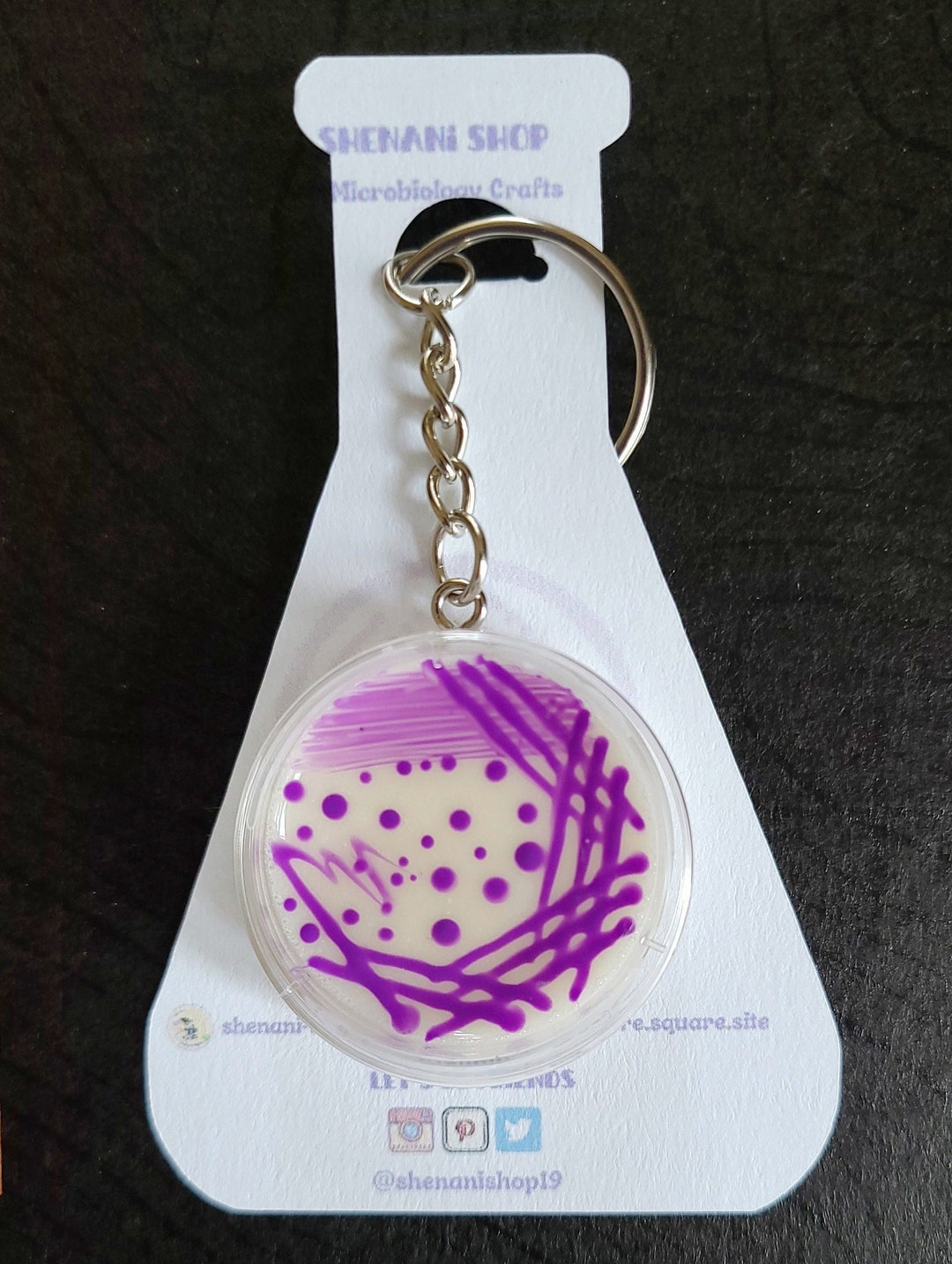Petri Dish Klebsiella Brilliance Agar Keychain/badge Reelmlt,mls,lab