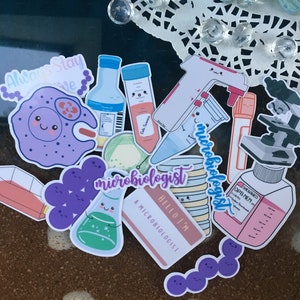 6 PACK-ANY stickers of your choice| Microbiology/Lab Stickers| Microbiology Gifts