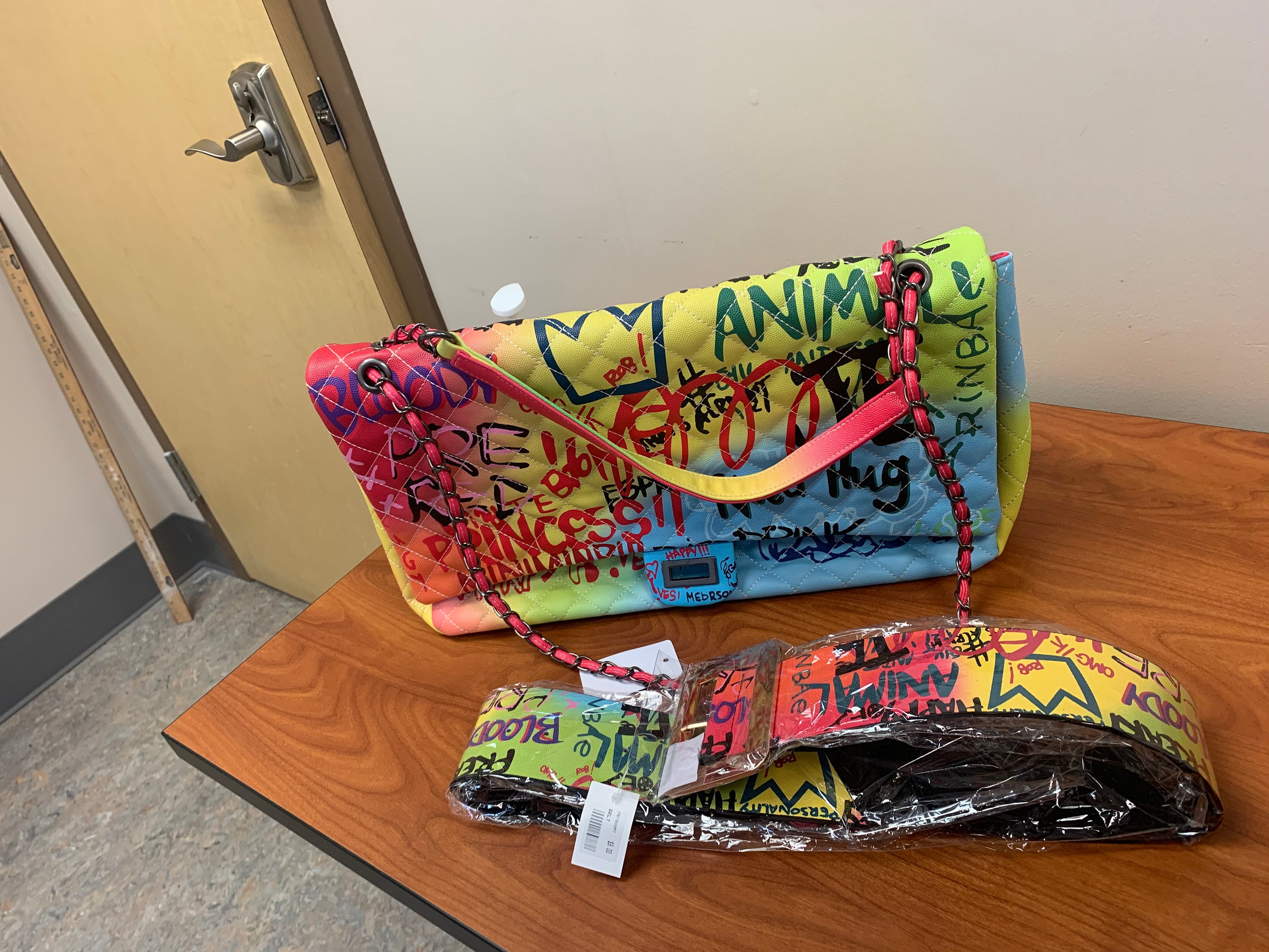 Large graffiti purse sale