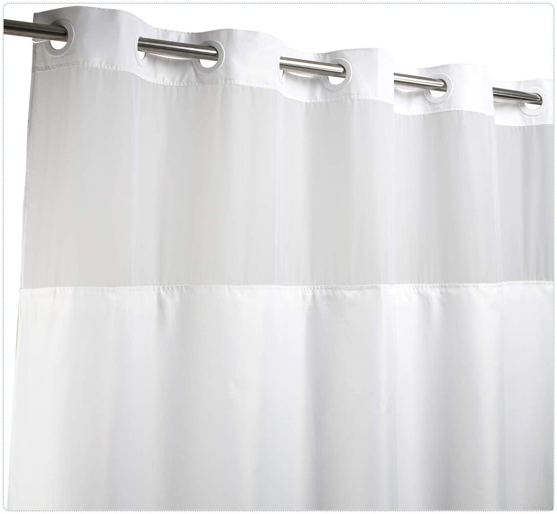 Hotel Grade No Hooks Needed Shower Curtain or Liner White Etsy