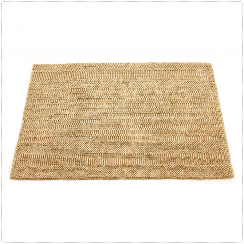 Abstract Meditation Jute Mat Beige Jute 60 x 90 cm Etsy