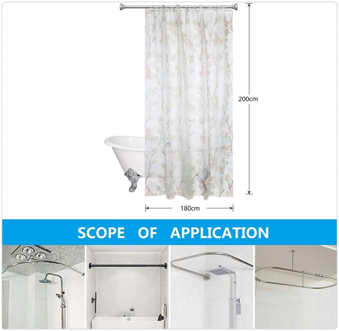 Shower Curtain 72 x 80 PEVA Frosted Shower Curtain Etsy