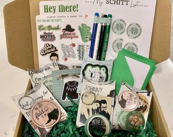The Schitt's Creek Stationary Gift Box - Best Gift for the Ultimate Schitt's Creek Fan - Customizable Notepad, Stickers, Bookmark Magnet