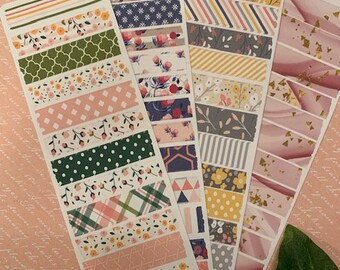 Assorted Washi/ Masking Tape Sampler Pack- Cute floral and Gold Sampler Pack- Perfect Gift for Bullet Journalist, BUJO, or Washi Tape Lover