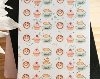 Cute glossy or matte sticker sheet: I love you a Latte for bullet journaling, BUJO, decorating, stationary or birthday gifts, handmade