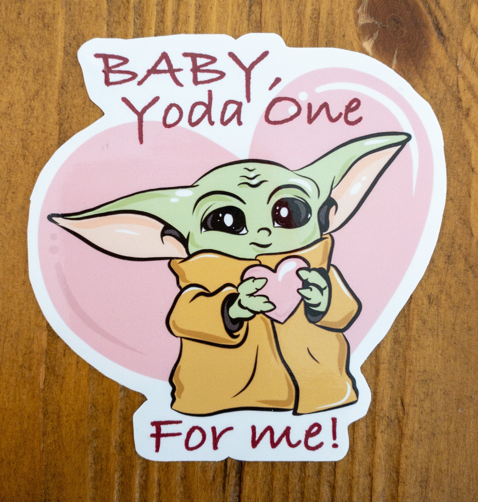 Baby Yoda One for Me Diecut Weatherproof Sticker Great for Etsy